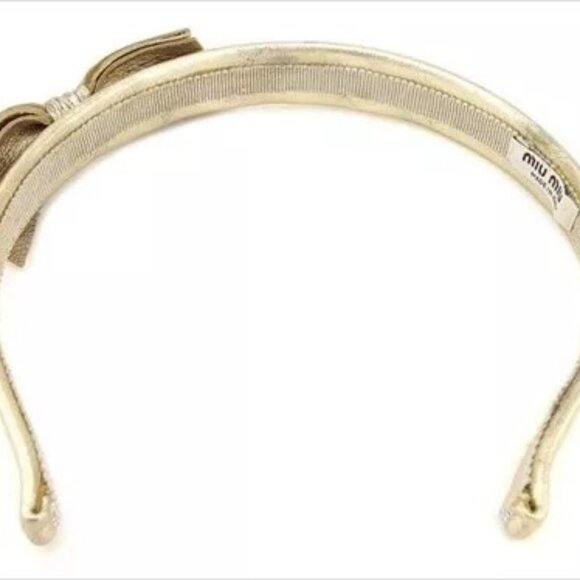 Miu Miu Headband Gold leather Woman Authentic Used - Picture 12 of 14